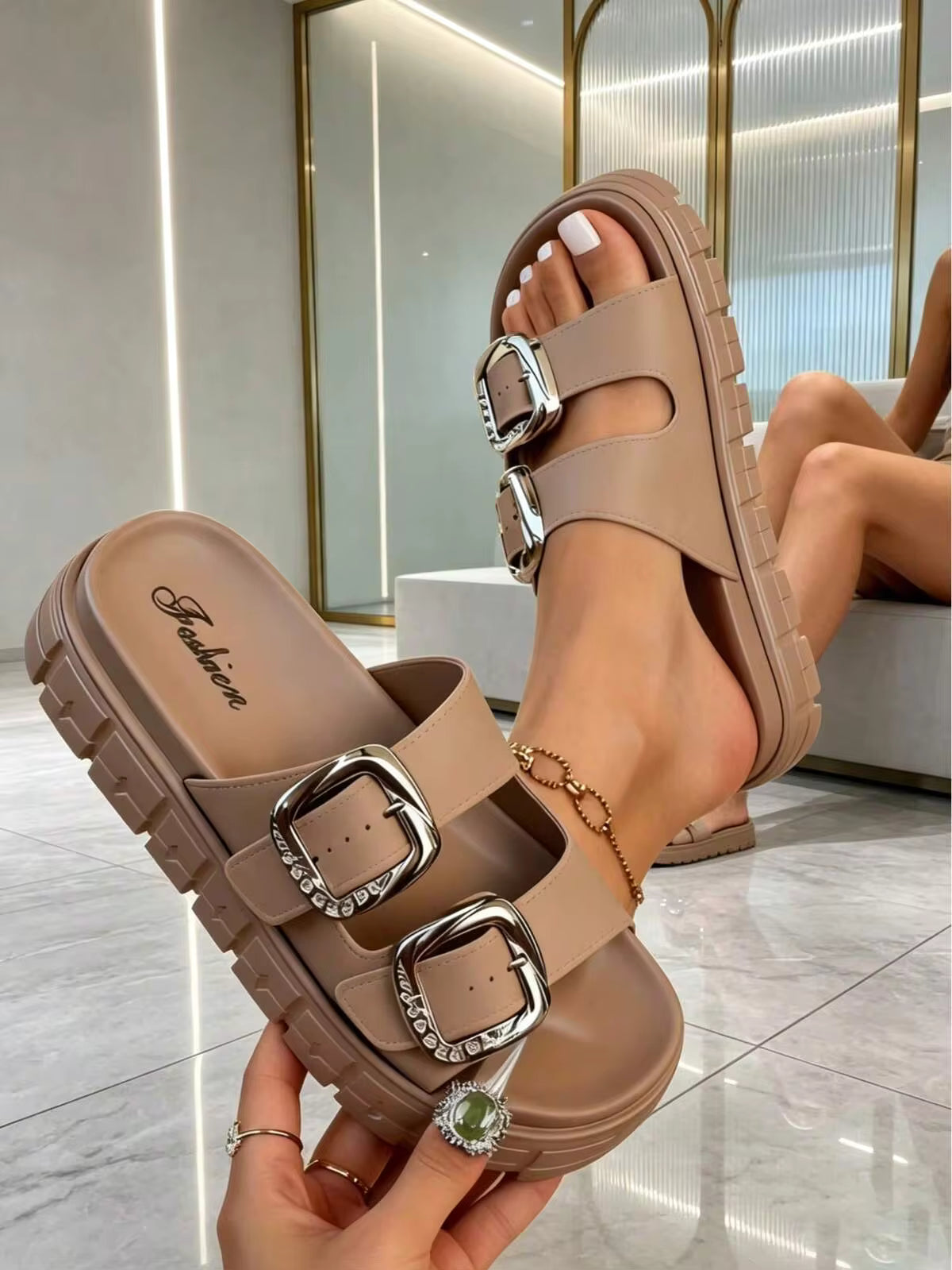 FZY New Women's Home Slippers, Casual Sandals, Thick-Soled Slippers, Non-Slip Design, Comfortable Materials, Ergonomic Design, High-Quality  Home Slippers