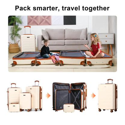 4-Piece Hardshell Luggage Set with TSA Lock, Expandable Suitcases & Double Spinner Wheels