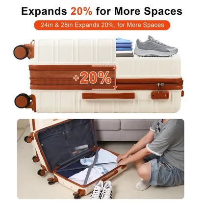 4-Piece Hardshell Luggage Set with TSA Lock, Expandable Suitcases & Double Spinner Wheels